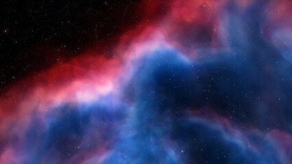 Plakat Deep space nebula with stars. Bright and vibrant Multicolor Starfield Infinite space outer space background with nebulas and stars. Star clusters, nebula outer space background 3d render 