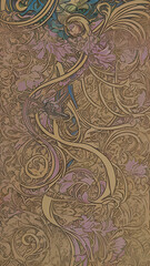 abstract art nouveau decoration illustration for cards or banner designs, generative ai