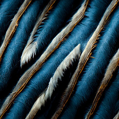 blue feathers, pattern, Generative AI