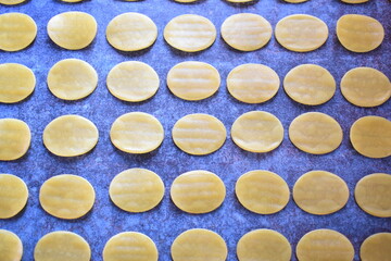 Raw Pani Puri papad Indian traditional snack food