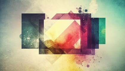 abstract background of geometric with watercolor grunge and noise texture background, Generative Ai