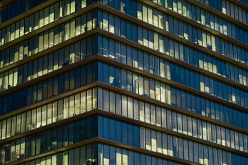 Fototapeta na wymiar The City in Blue: Capturing Modern Architecture during the Magic Hour