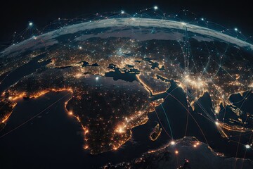 Fototapeta na wymiar Illuminating the Universal Power of Global Connectivity Generative AI