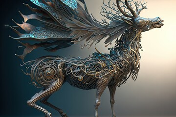 Metal Magnificence: Constructed Creature Serving Magical Realms Generative AI