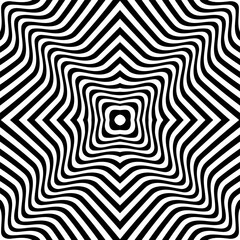 Abstract wavy line pattern. Seamless geometric background. Black and white optical illusion with curve or distorted lines. Vector illustration.