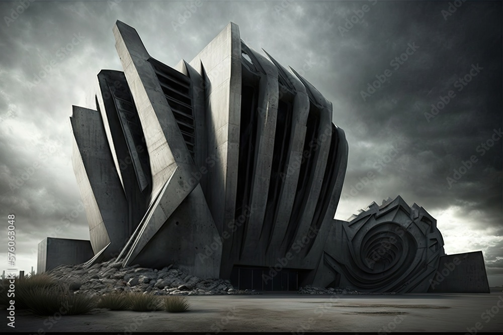 Poster the tragedy in avant-guard architecture generative ai