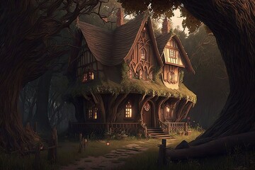 The Splendor of a Lone Wooden Abode - A Storybook Haven For Those who Appreciate Simplicity Generative AI