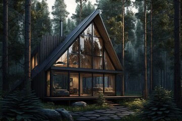 Where Nature and Comfort Meet: A Wooden House Generative AI