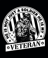 Fully editable Vector EPS 10 Outline of Veteran Soldier T-Shirt Design an image suitable for T-shirts, Mugs, Bags, Poster Cards, and much more. The Package is 4500* 5400px
