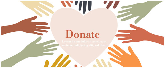 Fototapeta premium Charity, giving and donation poster template