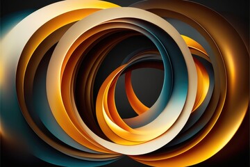 3d rings, abstract swirl background. Rotating rings concept
