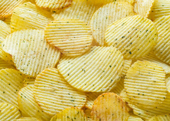 Food background of refrigerated chips