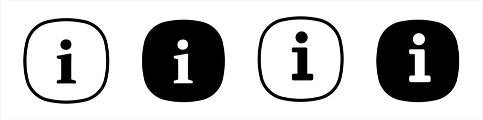 Information vector icons set. Black information icon. Isolated on white background