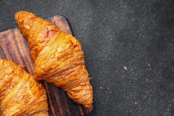fresh croissant pastries meal food snack on the table copy space food background rustic top view