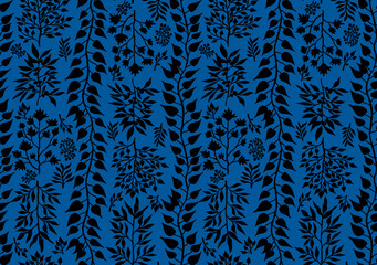 Seamless authentic flowers pattern, ethnic floral print.