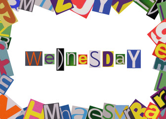 word Wednesday from cut magazine colored letters