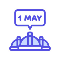 icon Labor day with concept Helmet and 1 may. editable file, vector illustration.