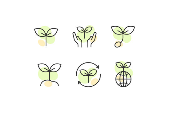 Sprout icon set. Agronomy vector desing.