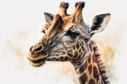 Wildlife Wonders: An Animal Portrait in Aquarelle Colors. Ai generated.