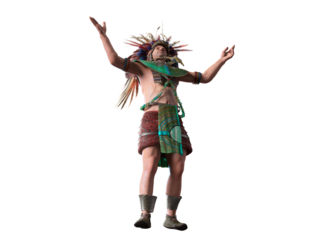 Historical portrait of Maya Prince Ruler of the Aztecs 3d render