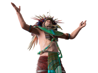 Historical portrait of Maya Prince Ruler of the Aztecs 3d render