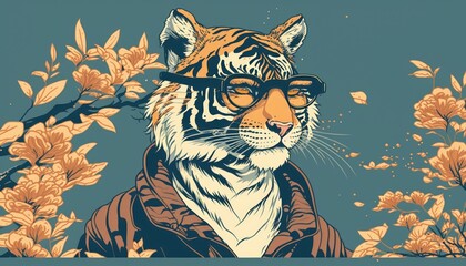 Obraz premium illustration tiger - generative ai