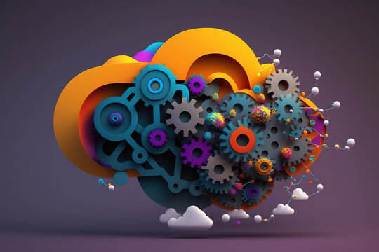 Cyber security, AI Mind, Network Management, Modern Data Center, Cloud Networking, AI Generated Art