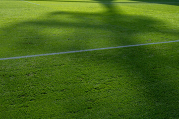 Football pitch with shadow