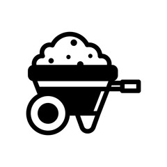icon Labor Day with concept cement cart. editable file, vector illustration.