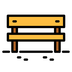 bench filled outline icon style