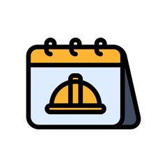 icon Labor Day with concept Labor Day 1 calendar or helmet calendar. editable file, vector illustration.
