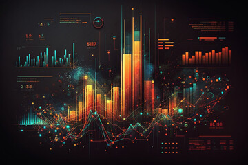 Data in Motion: Exploring the Artistry of Financial Charts. AI generated.