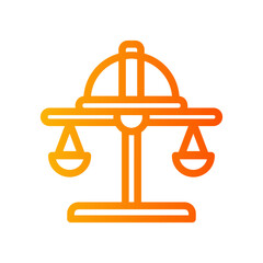 icon Labor Day with concept Labor law, justice scale. editable file, vector illustration.