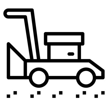 recommend clip art: lawnmower line icon style