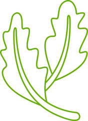 green leaves and branch line illustration