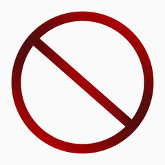  stop sign icon in red gradient. Red gradient Forbidden .red warning Prohibition 
Icon Circle with a slash