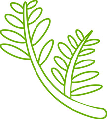 green leaves and branch line illustration