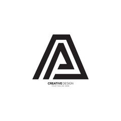 Modern letter A P line art creative monogram logo