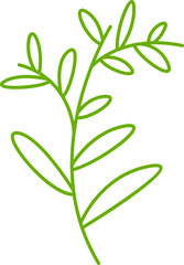 green leaves and branch line illustration