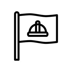 icon Labor Day with concept flag and helmet. editable file, vector illustration.