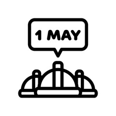 icon Labor day with concept Helmet and 1 may. editable file, vector illustration.