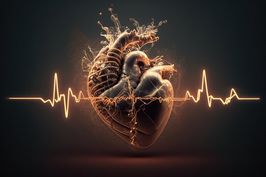 Modern Heart Illustration made with Generative AI