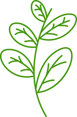 Obraz premium leaves and branch line illustration