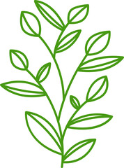 Fototapeta premium leaves and branch line illustration