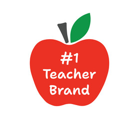Teacher brand apple vector. Concept of packaging symbol and education.
