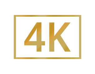Golden 4k resolution symbol.