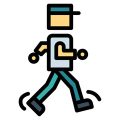 jogging filled outline icon style