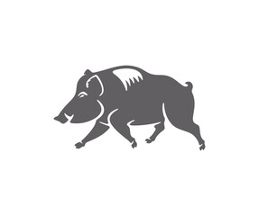 Wild boar, boar, pig, piglet and piggy, silhouette and graphic design. Animal, hog, beast, nature, wild nature and wildlife, vector design and illustration