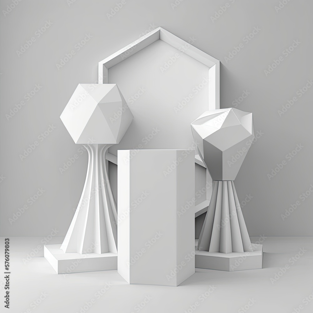 Poster Isolated Object Display Template on Minimalist Cube Background