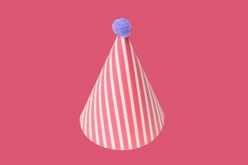 Bright and colorful birthday cap isolated on a white background.
